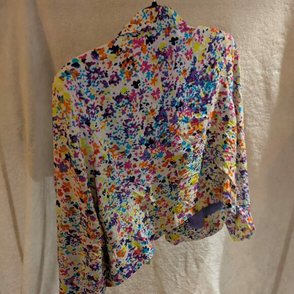 Jessica Simpson Floral blazer with purple lining - size 1X - Picture 2 of 4